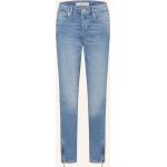 Blaue Brax Ana Ankle-Jeans mit Reißverschluss aus Denim für Damen Größe M 