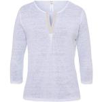 Reduzierte Weiße Unifarbene Langärmelige Brax Stehkragen Blusenshirts & Schlusen aus Leinen für Damen für den für den Frühling 