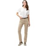 Reduzierte Sandfarbene Brax Carola 5-Pocket Jeans aus Denim für Damen Weite 27 