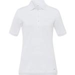 Weiße Kurzärmelige Brax Cleo Kurzarm-Poloshirts mit Knopf für Damen Größe M 