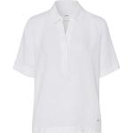Reduzierte Weiße Unifarbene Brax V-Ausschnitt Tunika-Blusen aus Leinen für Damen Größe L für den für den Sommer 