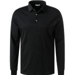 Schwarze Langärmelige Brax Langarm-Poloshirts mit Knopf aus Jersey für Herren Größe 3 XL 