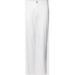 Weiße Unifarbene Brax Cadiz 5-Pocket Hosen mit Reißverschluss aus Baumwolle für Herren Weite 33, Länge 30 