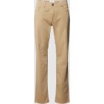 Beige Unifarbene Brax Cadiz 5-Pocket Hosen mit Reißverschluss aus Baumwolle für Herren Weite 34, Länge 32 