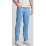 Blaue Unifarbene Brax Cadiz 5-Pocket Hosen mit Reißverschluss aus Baumwolle für Herren Weite 36, Länge 32 