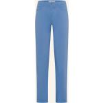 Hellblaue Casual Brax Carola 5-Pocket Hosen mit Reißverschluss aus Baumwolle für Damen Größe XL für den für den Sommer 