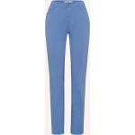 Hellblaue Brax Mary 5-Pocket Hosen mit Reißverschluss aus Baumwolle für Damen Größe S für den für den Sommer 