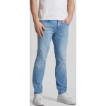 Hellblaue Brax Chris 5-Pocket Jeans mit Reißverschluss aus Baumwollmischung für Herren Größe XXL Weite 36, Länge 30 