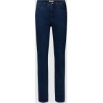 Reduzierte Marineblaue Brax Carola Slim Fit Jeans mit Reißverschluss aus Baumwollmischung für Damen Größe L für den für den Winter 