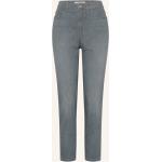 Hellgraue Brax Mary 5-Pocket Jeans mit Reißverschluss aus Baumwollmischung für Damen Größe L für den für den Sommer 