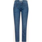 Blaue Brax Merrit Wide Leg Jeans & Relaxed Fit Jeans mit Reißverschluss aus Baumwolle für Damen Größe S 