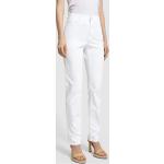 Weiße Unifarbene Brax Mary Stoffhosen aus Baumwolle für Damen Größe S 