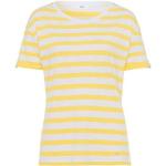 Reduzierte Gelbe Gestreifte Kurzärmelige Brax Rundhals-Ausschnitt T-Shirts aus Baumwolle für Damen 1-teilig 