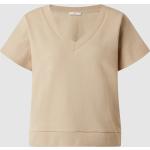Sandfarbene Brax V-Ausschnitt T-Shirts aus Baumwolle für Damen Größe M 