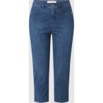 Reduzierte Blaue Brax Mary Capri-Jeans mit Reißverschluss aus Baumwollmischung für Damen Größe S 