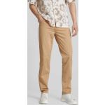 Kamelbraune Unifarbene Brax Cadiz 5-Pocket Hosen mit Reißverschluss aus Baumwollmischung für Herren Weite 33, Länge 32 