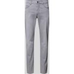 Silberne Brax Cadiz Straight Leg Jeans mit Reißverschluss aus Baumwollmischung für Herren Weite 34, Länge 32 