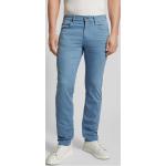 Blaue Brax Chuck Slim Fit Jeans mit Reißverschluss aus Baumwollmischung für Herren Größe XXL Weite 34, Länge 30 