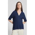 Marineblaue Brax V-Ausschnitt Blusenshirts & Schlusen aus Viskose für Damen Größe S 