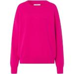 Reduzierte Pinke Unifarbene Casual Langärmelige Brax Rundhals-Ausschnitt Strickpullover aus Polyamid für Damen für den für den Herbst 