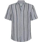 Graue Kurzärmelige Brax Button Down Kragen Shirts mit Tasche aus Leinen für Herren Größe XL für den für den Sommer 