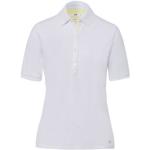 Weiße Kurzärmelige Brax Kurzarm-Poloshirts aus Baumwolle für Damen Größe L 