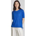 Hellblaue Unifarbene Brax T-Shirts aus Leinen für Damen Größe S 