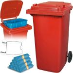 Rote Mülltonnen 201l - 300l verzinkt aus HDPE 