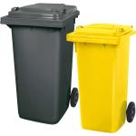 Anthrazitfarbene Mülltonnen 101l - 200l aus HDPE 