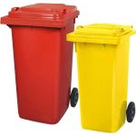 Rote Mülltonnen 101l - 200l aus HDPE 