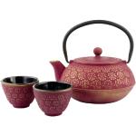 Pinke Asiatische Bredemeijer Teekannen mit Sieb matt aus Gusseisen 
