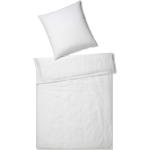 Weiße Unifarbene Elegante Baumwollbettwäsche aus Baumwolle maschinenwaschbar 135x200 