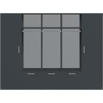 Schwarze Pickawood Kleiderschränke mit Spiegel mit Schublade Breite 250-300cm, Höhe 250-300cm, Tiefe 50-100cm 