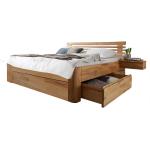 Braune Moderne Basilicana Rechteckige Französische Doppelbetten geölt aus Massivholz mit Schublade 200x200 