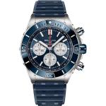 Silberne Wasserdichte Schweizer Breitling Chronomat Herrenarmbanduhren aus Edelstahl mit Chronograph-Zifferblatt mit Fliegerarmband 