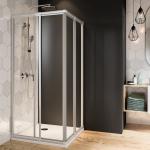 Silberne Duschschiebetüren matt aus Kunststoff 