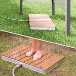 Gartenduschen & Outdoor-Duschen aus Teakholz mit Bodenplatte 