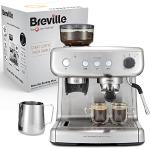 Breville Barista Max Siebträgermaschine | Espressomaschine/Kaffeemaschine mit integriertem Mahlwerk und Milchaufschäumer| 2,8-l-Wasserbehälter | Italienische Pumpe mit 15 Bar | Edelstahl [VCF126X]
