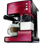 Breville PrimaLatte Kaffee- und Espressomaschine | italienische Pumpe mit 15 Bar | für Kaffeepulver oder Pads geeignet | Integrierter automatischer Milchschäumer | Metallic/Rot | VCF046X