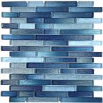 Blaue Casa Collection Rechteckige Mosaik Wandfliesen matt aus Glas 