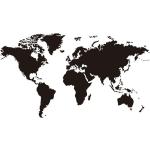 Reduzierte Schwarze Wandtattoos Weltkarte mit Weltkartenmotiv 