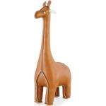 Braune Zuny Classic Briefbeschwerer mit Giraffen-Motiv aus Leder 