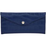 Reduzierte Marineblaue Brieftaschen aus Leder mit RFID-Schutz für Damen 