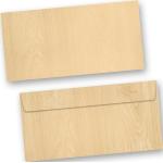 TATMOTIVE Briefumschläge Holz MADEIRA Braun 100 Stück DIN lang ohne Fenster Haftklebend Holzmaserung Holzmuster Holzoptik - SKU02-0125-0090-00100
