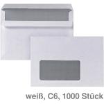 Weiße Briefumschläge mit Fenster DIN C6 selbstklebend 