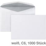 Weiße Briefumschläge ohne Fenster DIN C6 selbstklebend 