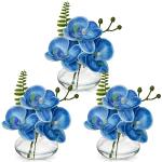 Reduzierte Blaue Künstliche Orchideen 3-teilig 