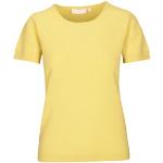 Reduzierte Gelbe Halblangärmelige Brigitte von Schönfels Kaschmir-Pullover aus Frottee für Damen Größe XL 