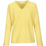 Reduzierte Gelbe Brigitte von Schönfels V-Ausschnitt Kaschmir-Pullover aus Frottee für Damen Größe XL 
