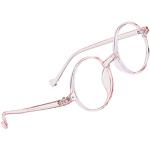 Brille Blaulichtfilter Ohne Sehstärke Ohne Sehstärke Vintage Nerdbrille Retro Klare Linse Gaming Blaufilter Brillenfassung mit Brillenetuis Pink